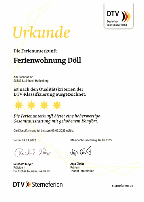 Unsere 4 Sterne Klassifizierung